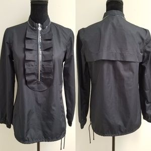 TORY BURCH Navy Blue Ruffle Jacket